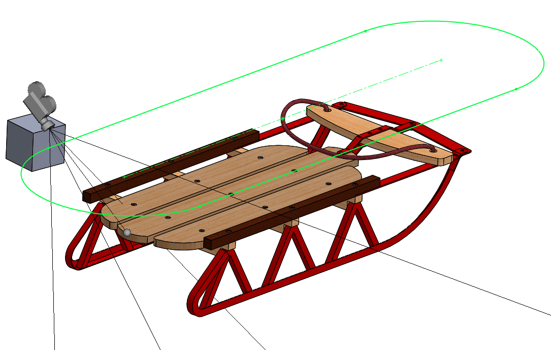 Sketched path for camera sled