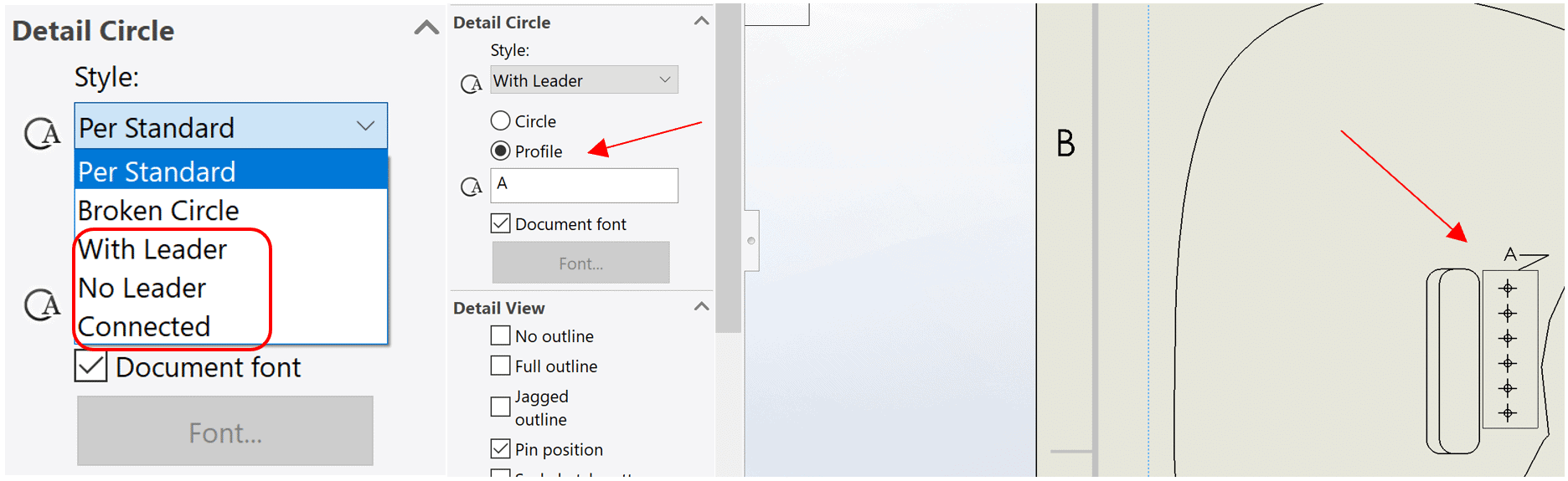 , Detail Views – How to create and utilize custom shapes in SOLIDWORKS