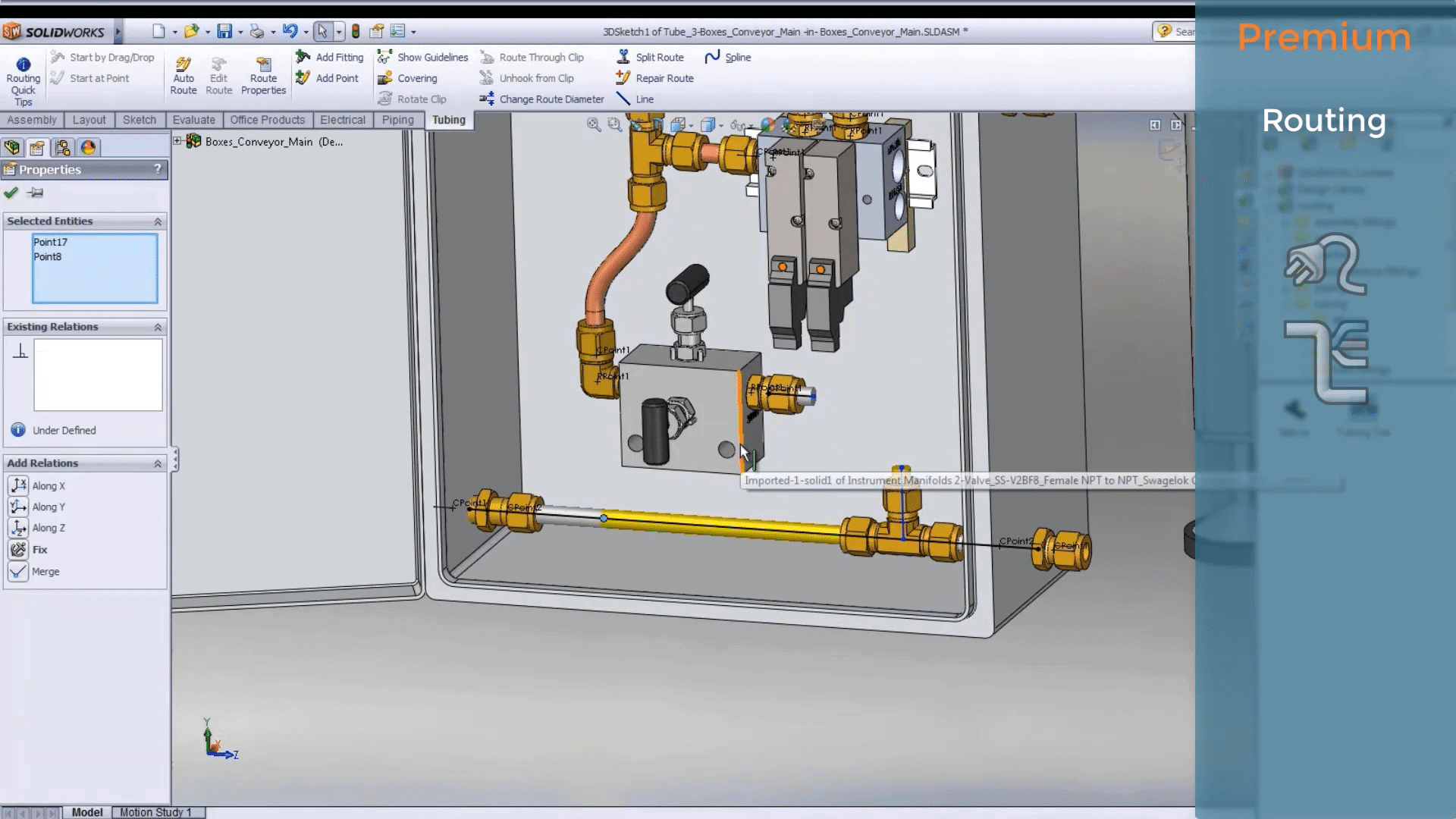 solidworks premium routing