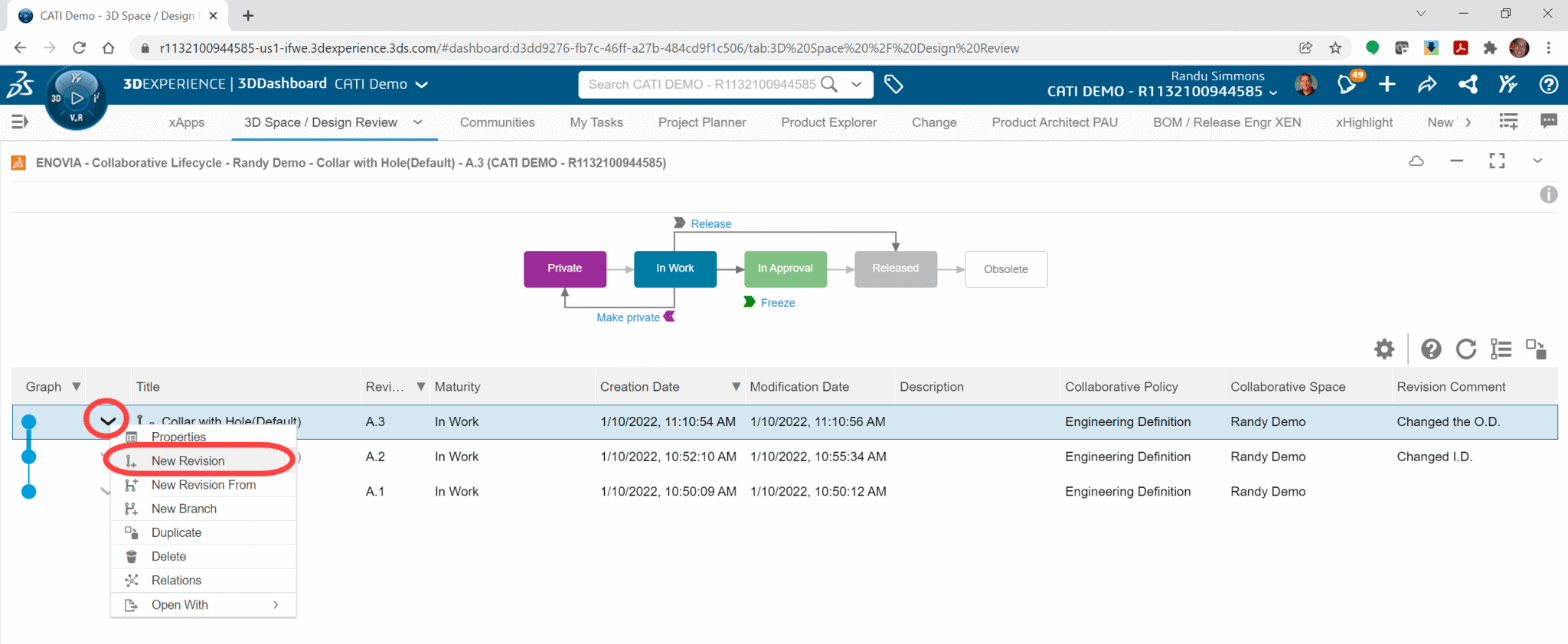 , Creating Revisions with 3DEXPERIENCE PLM