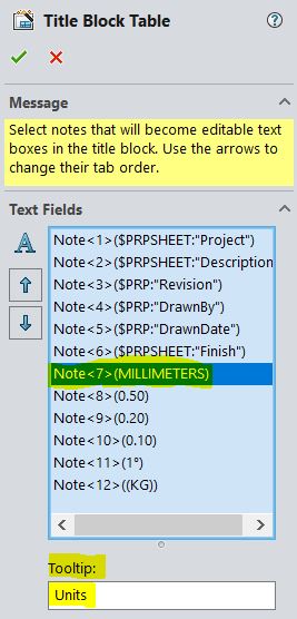 , SOLIDWORKS: What is “Title Block Fields”