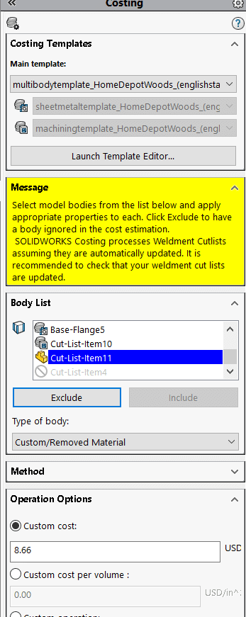 , Cost Optimizing Through SOLIDWORKS Costing PART II