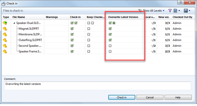 , SOLIDWORKS PDM 2017 What&#8217;s New &#8211; Latest Version Overwrite &#8211; #SW2017