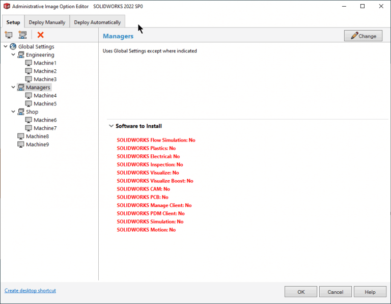 , SOLIDWORKS Admin Image Creation and Deployment