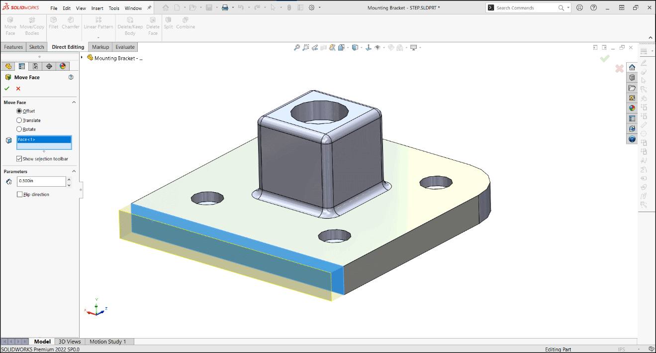 solidworks direct editing tools, SOLIDWORKS Direct Editing Tools