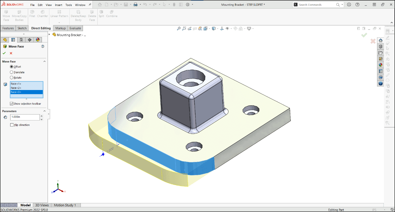 solidworks direct editing tools, SOLIDWORKS Direct Editing Tools