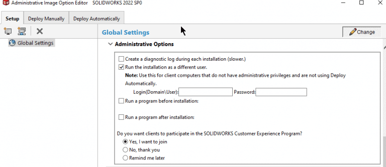 , SOLIDWORKS Admin Image Creation and Deployment