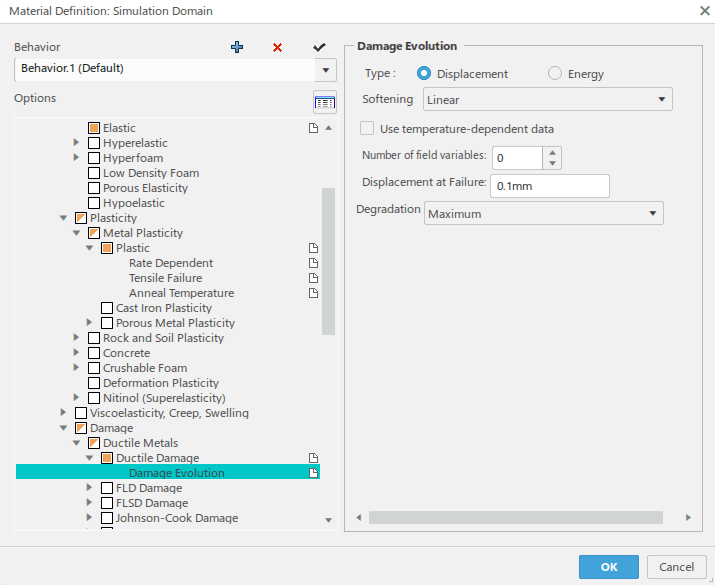 Damage Evolution Abaqus