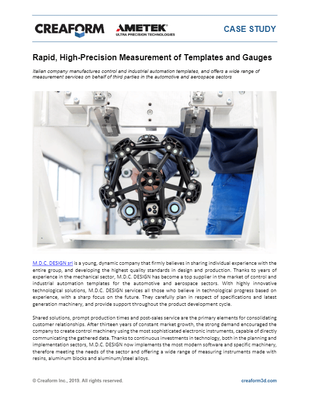 creaform MetraSCAN Series Measurement of Templates and Gauges Case Study Download