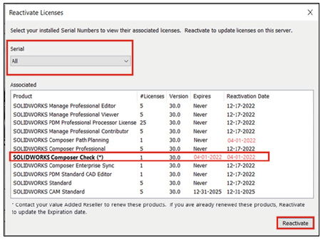 Making it easy to see your subscription end date, SOLIDWORKS 2023 license management introduces a table of all active products with their relevant subscriptions so you know if any products are going to expire.