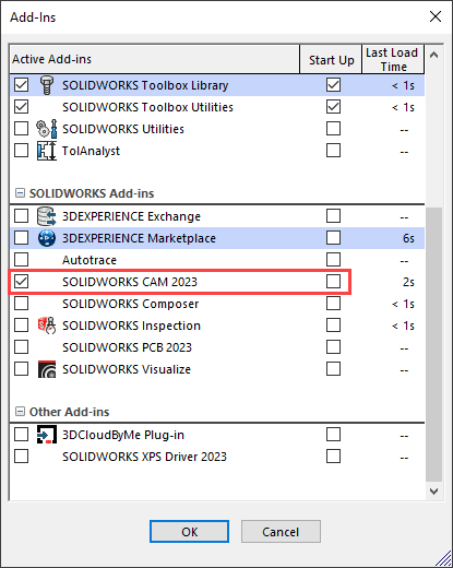 After you install SOLIDWORKS CAM, you will need to go into SOLIDWORKS and activate the add-in.